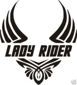 Lady Rider Harley Wings Decal Sticker  Car Truck Laptop  
