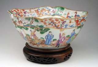   Chinese Qing Famille Rose Mandarin Narative Porcelain Bowl  