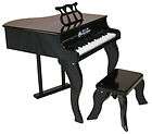 Schoenhut Black Kids Fancy Baby Grand Piano W Bench 3005B & Learning 