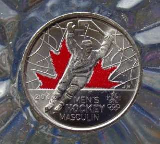 2009 25 cents. Mens Hockey   Colourised   Engraved 2   BU  