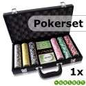 Pokerset mit 300 Pokerchips, Koffer, Würfel & Spielkarten