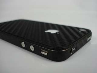 iPhone 4 Carbon Fiber Full Body Skin Wrap Black  