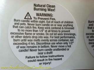 Soy Jar Container Candle Instruction Warning Labels )  
