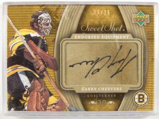    07 Sweet Shot Gerry Cheevers auto autograph Goalie Pad #D16/25*24665