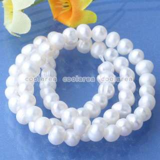 White Cultured@ Freshwater Pearl Oval Loose Beads 5 6mm  