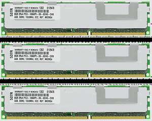 24GB (3X8GB) MEMORY FOR DELL POWEREDGE T410 T610 T710 R610 R710 R715 