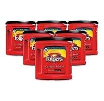 Folgers Classic Roast Regular Ground Coffee   6 canisters  