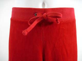 JUICY COUTURE Girls Red Velour Pants Sz 7  