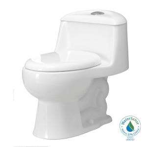 Foremost Gemini 1 Piece Dual Flush Round Toilet in White with Slow 