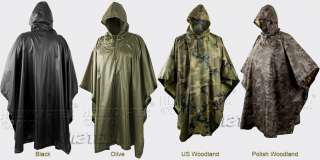 100% WATERPROOF HOODED PONCHO ARMY MILITARY RIPSTOP  