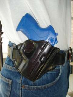   BLACK LEATHER OPEN TOP BELT HOLSTER FOR S&W M&P SD 9 40 45 3.5  