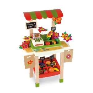 Smoby 24466   Holzmarktstand mit Blumenkreativset  