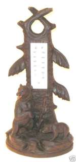 ANTIQUE BLACK FOREST BEAR THERMOMETER  