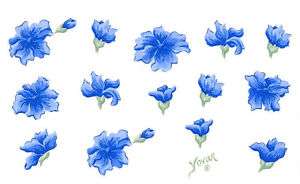 Tatouage Blue Blossoms Mural  