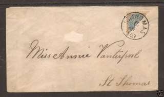 Danish West Indies Sc 18a Bisect on 1903 Cover 1;0  
