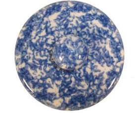 Henn Pottery BLUE Spongeware Sugar Bowl Lid  