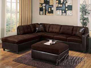 Chocolate Microfiber Right Sectional Sofa Set  