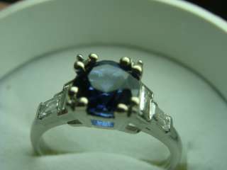 Vintage Platinum Sapphire & Diamond Engagement Ring  