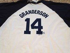   Granderson NY New York Yankees Jersey T Shirt Majestic NEW NWT  