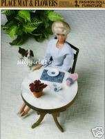 PLACEMAT & FLOWERS~Plastic Canvas Pattern~FASHION DOLL  