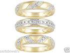 Sterling Silver 925 Diamond ring set of 3 {engraved Today~Tomorrow 