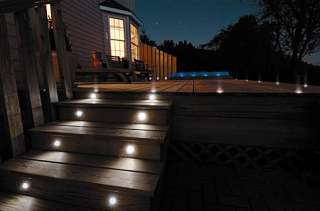 Begehbare LED Lichter können in Holzterrassen, Treppen, Terrassen 