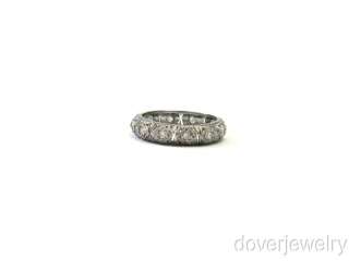   now free antique deco diamond platinum eternity filigree band ring nr