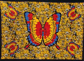 HORIZONTAL BEAUTIFUL RED&YELLOW BUTTERFLY TWIN TAPESTRY THROW TABLE 
