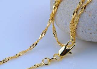 Wholesale 5pcs 18K GOLD FILLED Twisted Singapore Chain Necklace 1.2mm 
