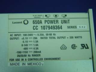 Avaya Lucent AT&T Power Unit 650A Series S42 107949364  