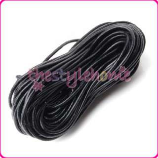 Jewelry NECKLACE DIY Real Leather Cord 11YDS BLACK 2mm  