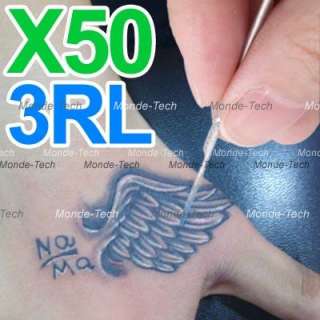 50 X Stainless Steel Tattoo Needles Round Liner RL 3RL  
