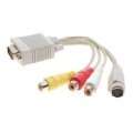adaptare Adapterkabel Adapter Kabel Kabelpeitsche VGA Stecker auf 3 