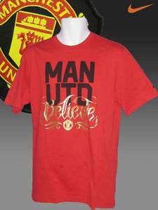 Nike MANCHESTER UNITED FC BELIEVE T Shirt Red  