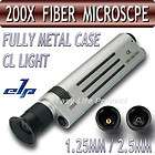 Fiber Optical Microscope Optic Scope 200x Magnification CL LED Light