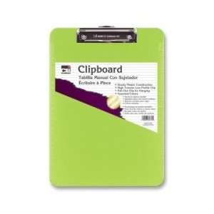  CLI Rubber Grip Clipboard   Neon Green   LEO89725 Office 