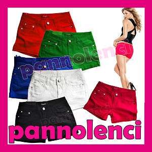 Pantaloncini shorts pantaloni colorati jeans cinque tasche donna 