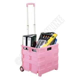new pink folding shopping cart durable portable lightweight and strong