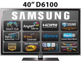SAMSUNG UE40D6100SK 40 Full HD LED 3D Tv with freeview Hd 