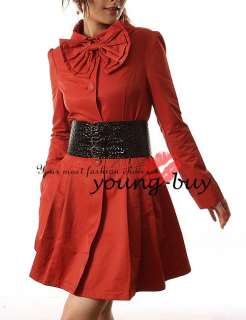 Orange Lady/women Long Trench coat/Jacket UK Sz 8 W1007  
