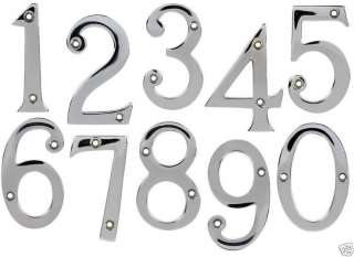 New 75mm 3 Polished Chrome Door House Numbers Numerals  