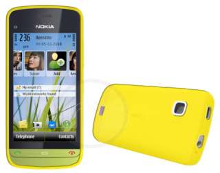 Yellow Soft Silicone Case Cover For Nokia C5 03 + Film  