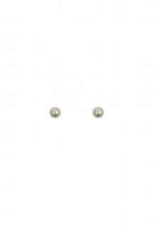 Pearl & Yellow Gold Stud Earrings by Laura Lee Jewellery   Metallic 