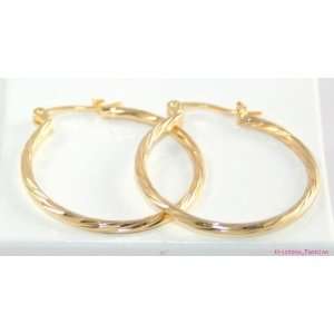   Large Textured/Twisted 18k Gold Filled GF Hoop Earrings Everything
