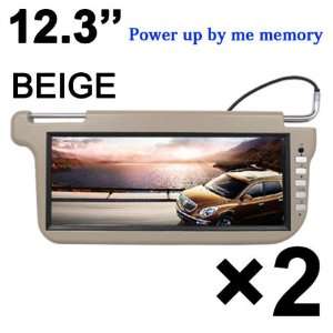   CAR Left & Right SUN VISOR TFT LCD VIDEO MONITORS BEIGE/TAN(Pair) Car