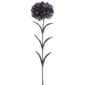 25 Silk Carnation Flower Spray  Black (case of 12) 