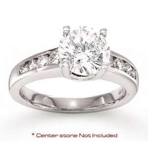    14kW Gold Side Stone 1/2 Carat Diamond Engagement Ring Jewelry