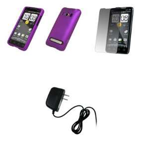   Crystal Clear Screen Protector + Home Travel Wall Charger for HTC Evo