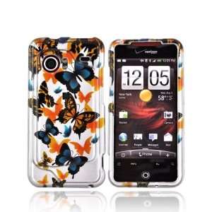  For HTC Droid Incredible Hard Case Butterflies SILVER 