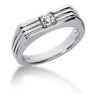  0.25 Ct Men Diamond Ring Wedding Band Round Cut Prong 14k 